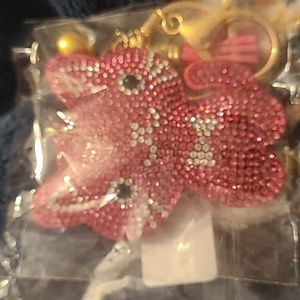 NWT Cat Rhinestone Bag Charm/ Key Chain